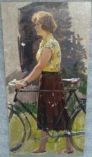 Девушка с велосипедом (к картине «Весенний день»)